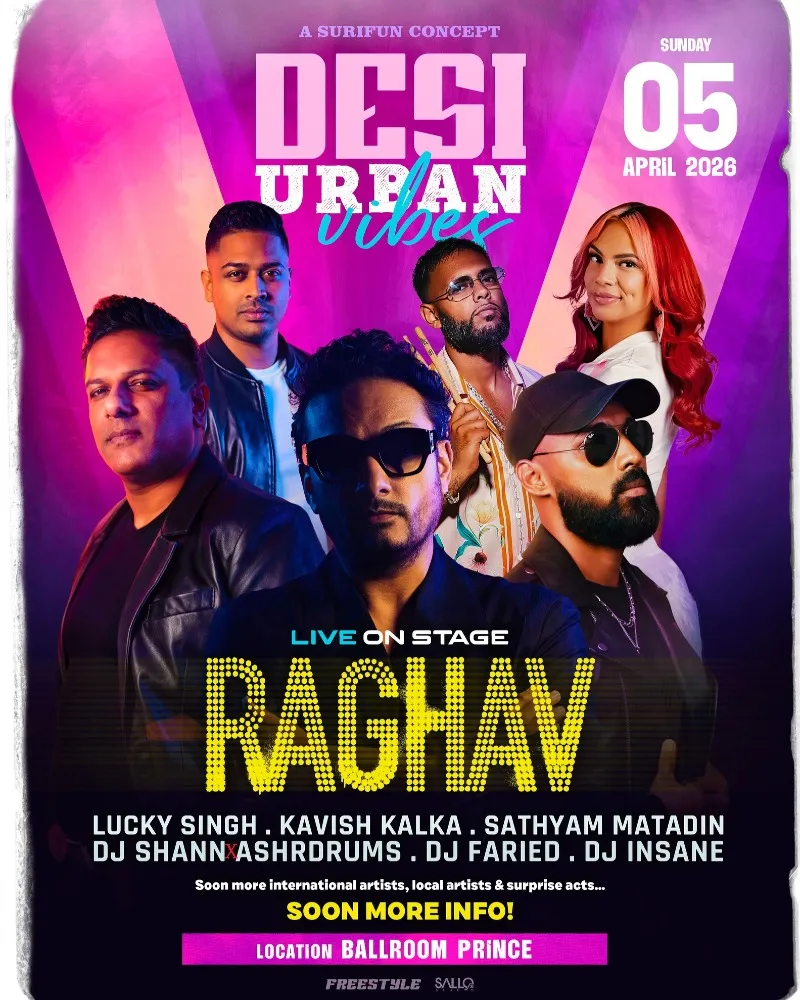 Flyer van Desi Urban Vibes bij Ballroom Prince