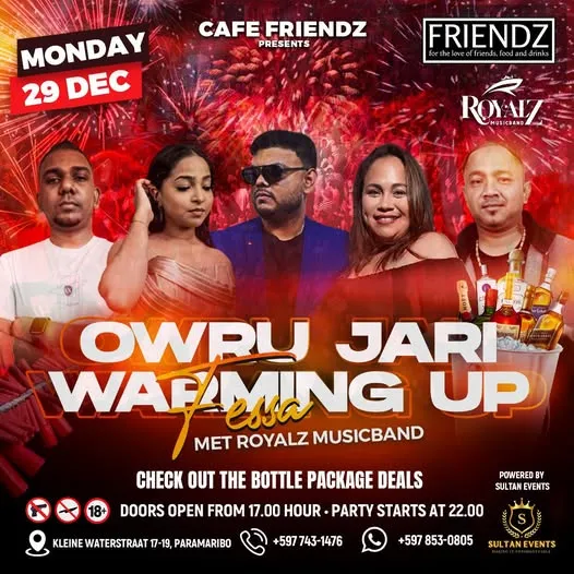 Flyer van Owru Jari Warming Up bij Cafe Friendz