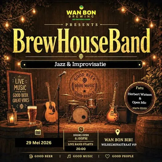 Flyer van Brew House Band bij Wan Bon Biri