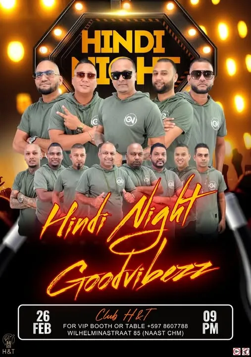 Flyer of HINDI NIGHT at Club H&T