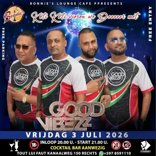 Flyer of Good Vibezz at Bonnie's Lounge Cafe