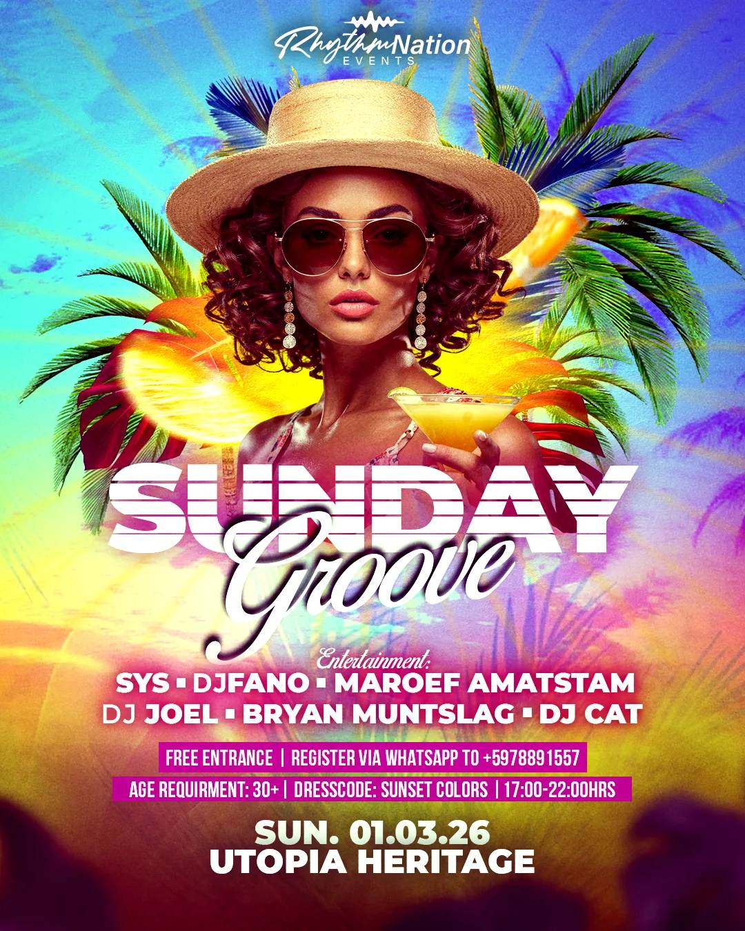 Flyer of Sunday Groove at Utopia Heritage