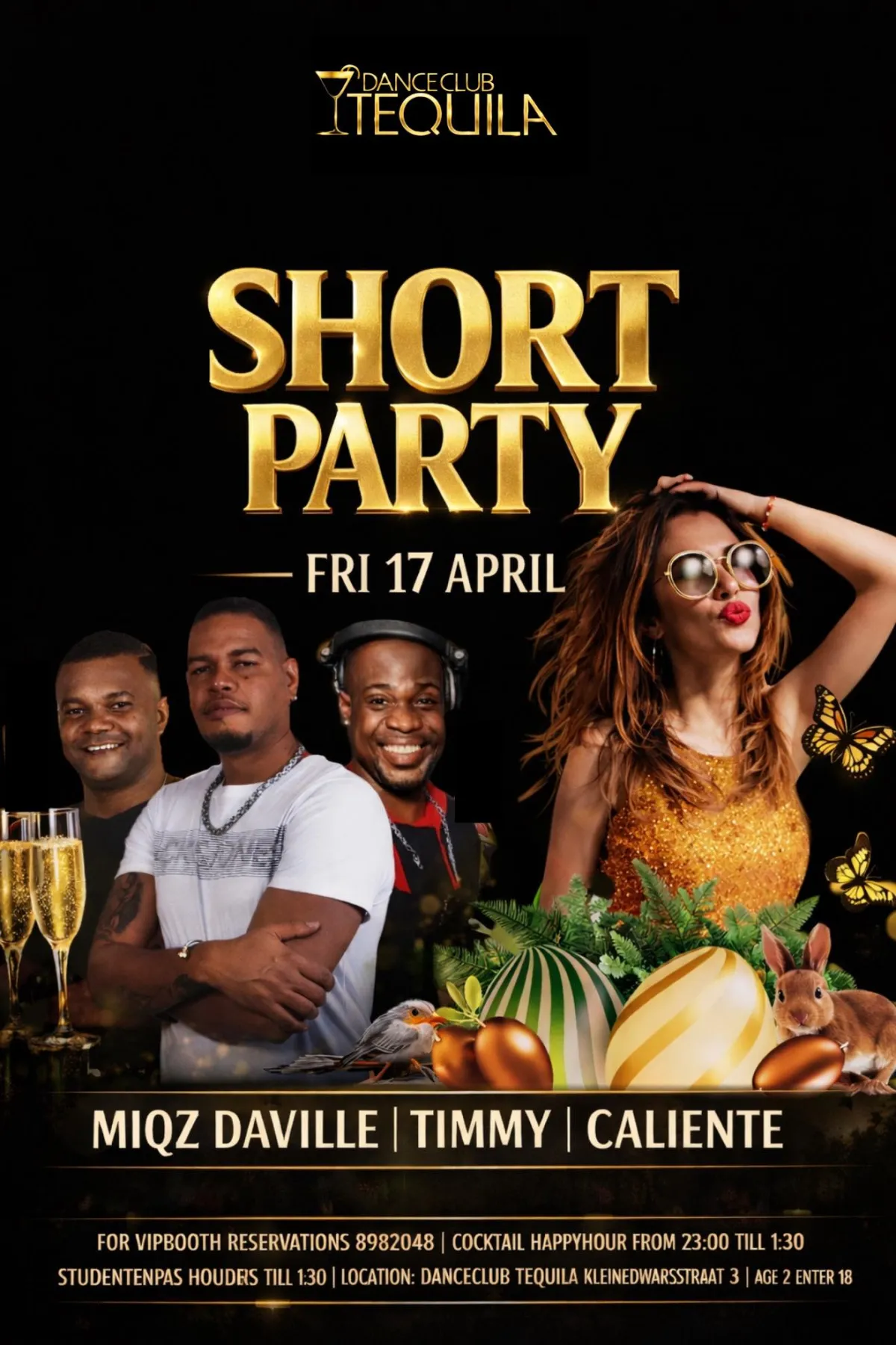 Flyer van SHORT PARTY bij Danceclub Tequila
