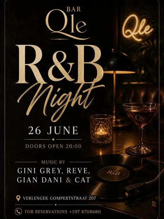 Flyer van R&B Night bij QLE