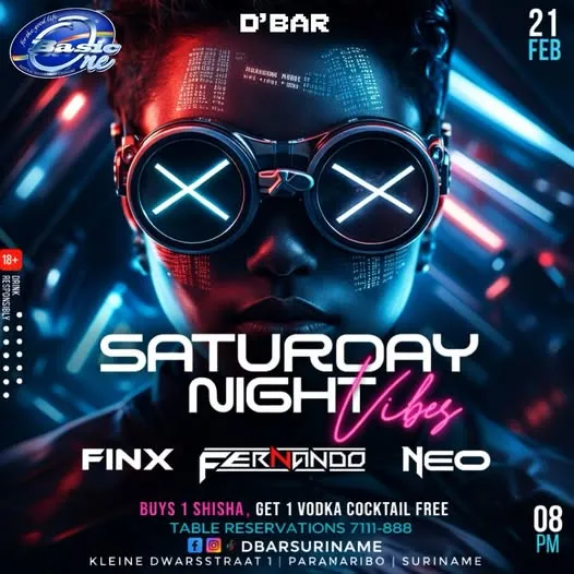 Flyer of Saturday Night Vibes at D'Bar