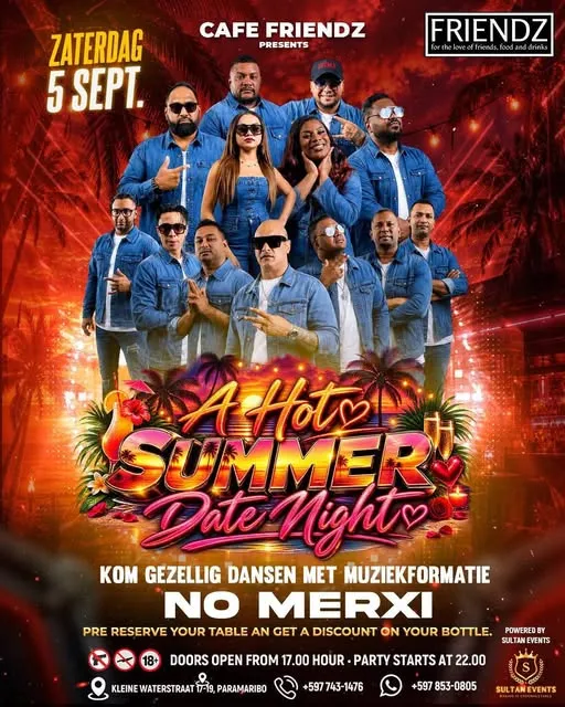 Flyer van A Hot Summer Date Night bij Cafe Friendz