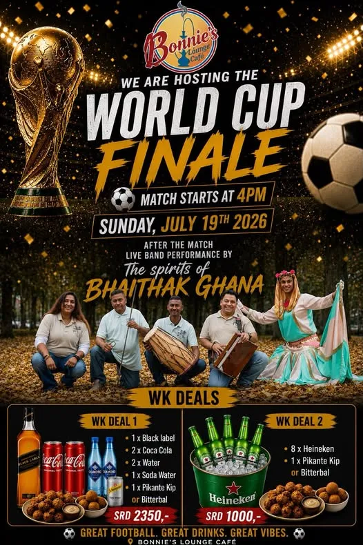 Flyer van WORLD CUP FINALE bij Bonnie's Lounge Cafe