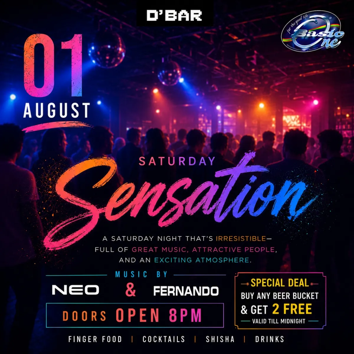 Flyer van Saturday Sensation bij D'Bar