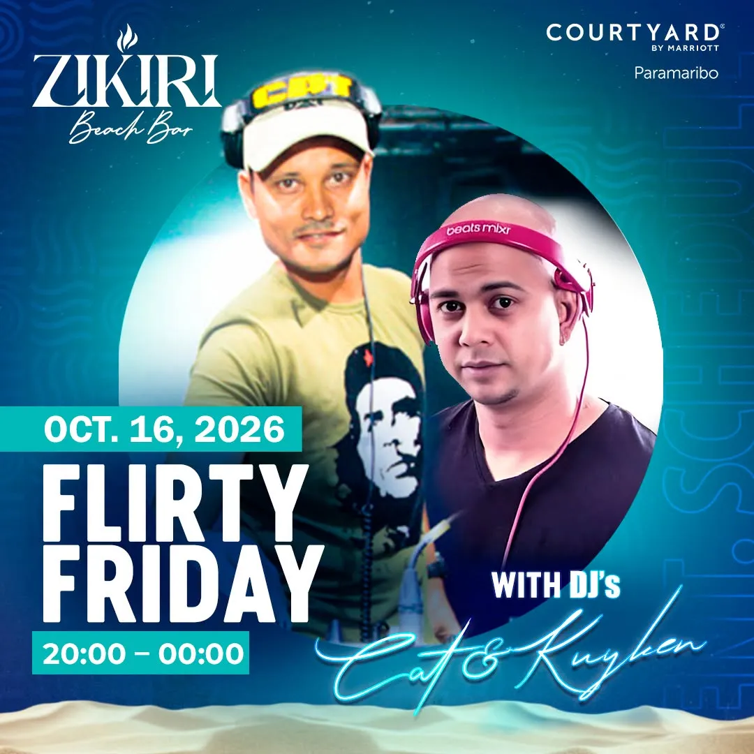 Flyer of Flirty Friday at Zikiri Beach Bar