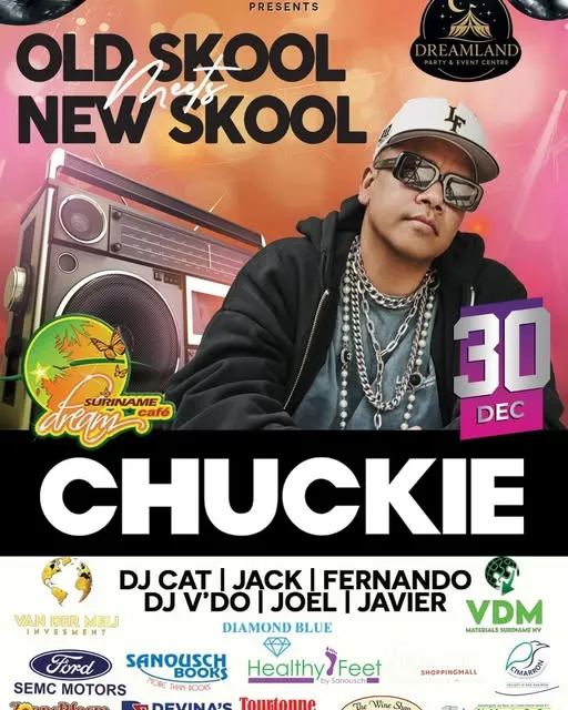 Flyer van Old Skool meets New Skool bij Suriname Dream Cafe