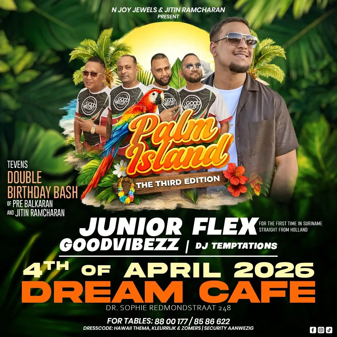 Flyer of Palm Island - The Third Edition at Suriname Dream Cafe