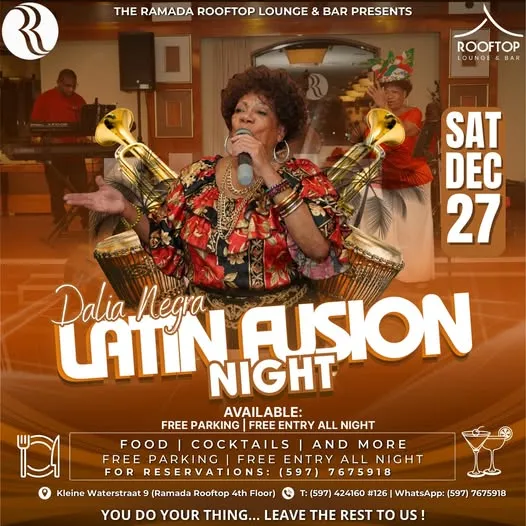 Flyer of Latin Fusion Night at Ramada Rooftop