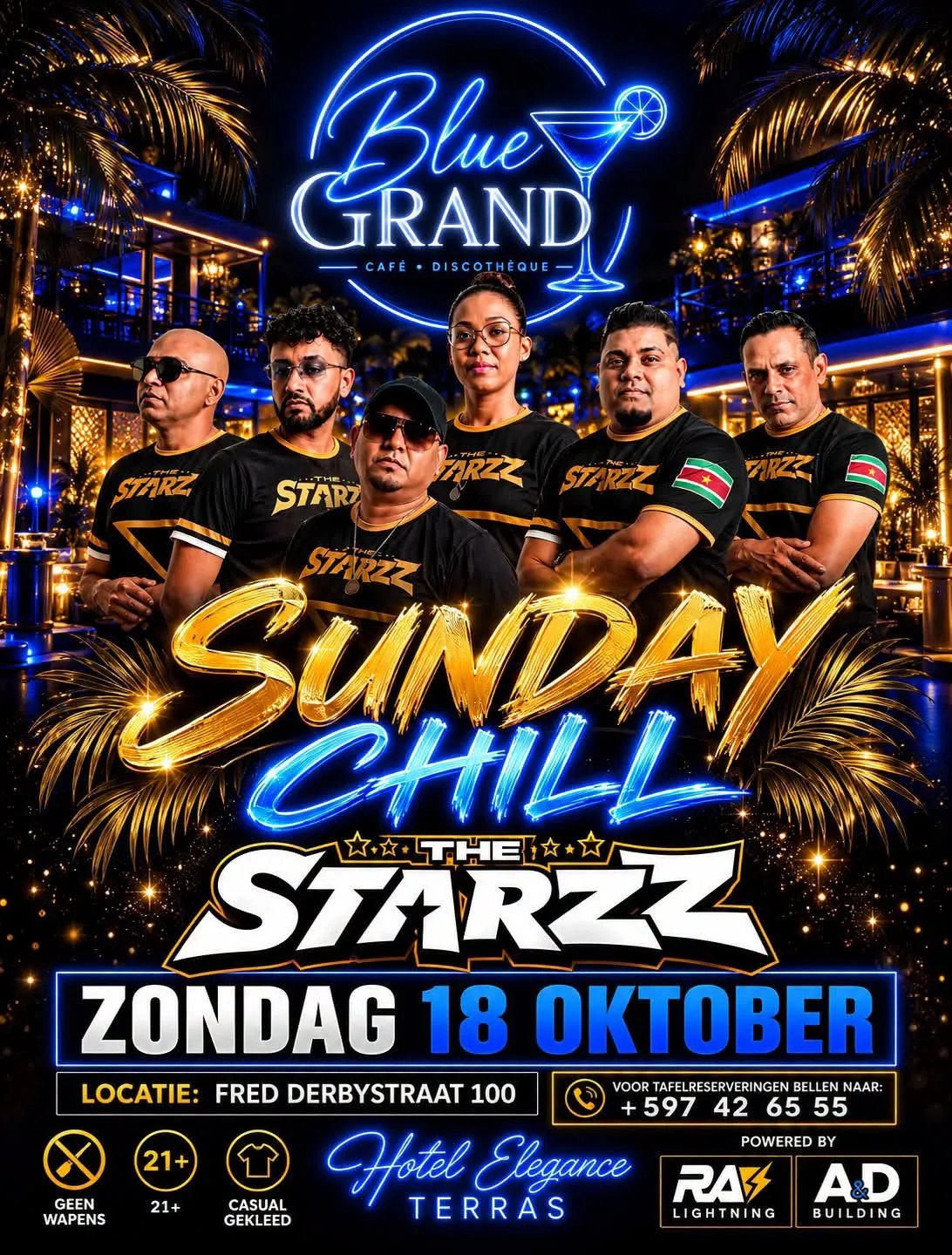 Flyer of SUNDAY CHILL THE STARZZ at Blue Grand Café