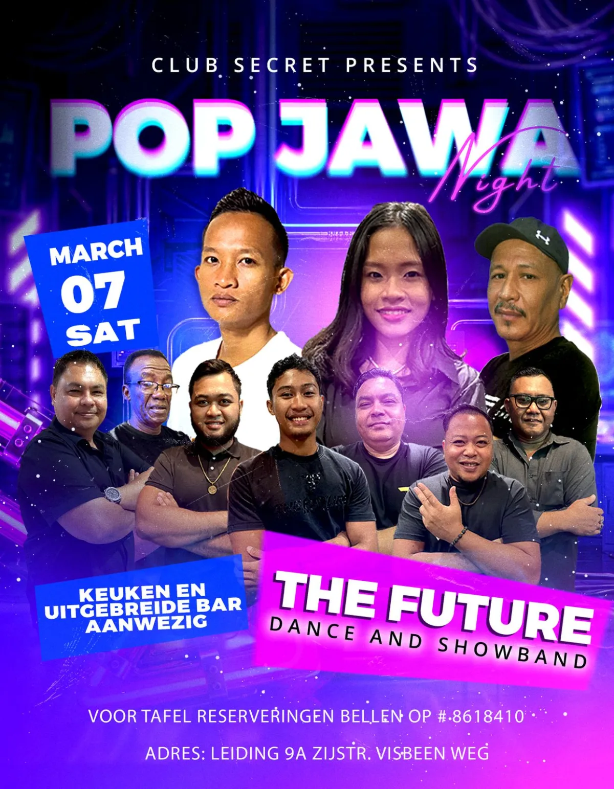 Flyer van POP JAWA Night bij Club Secret