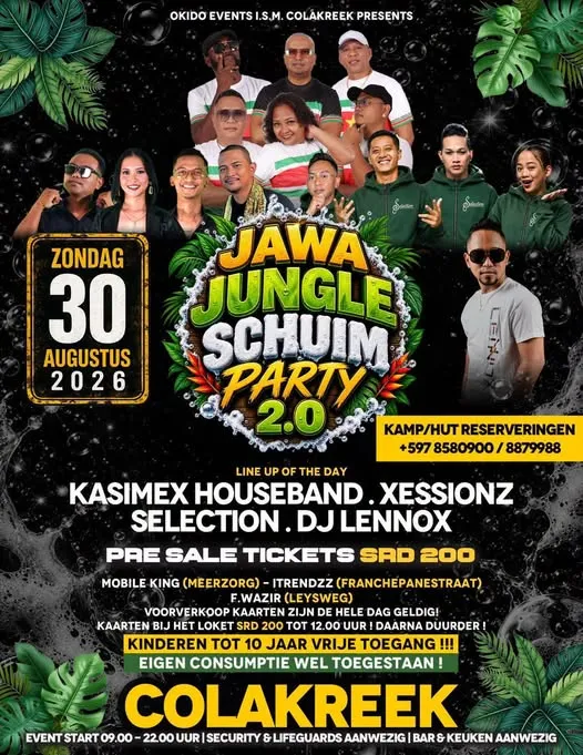 Flyer van JAWA JUNGLE SCHUIM PARTY 2.0 bij Colakreek