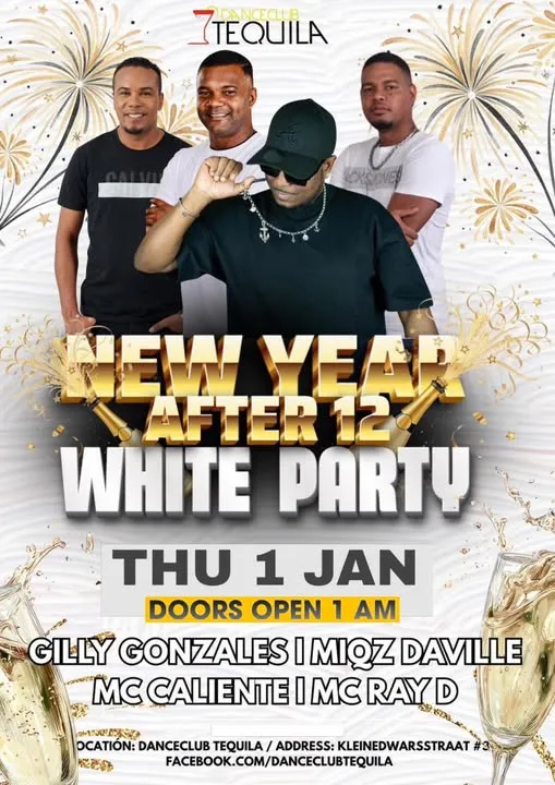 Flyer of New Year After 12 White Party at Danceclub Tequila