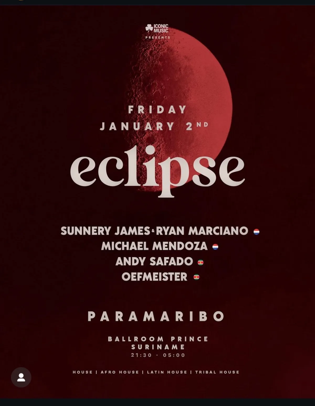 Flyer van Eclipse bij Ballroom Prince