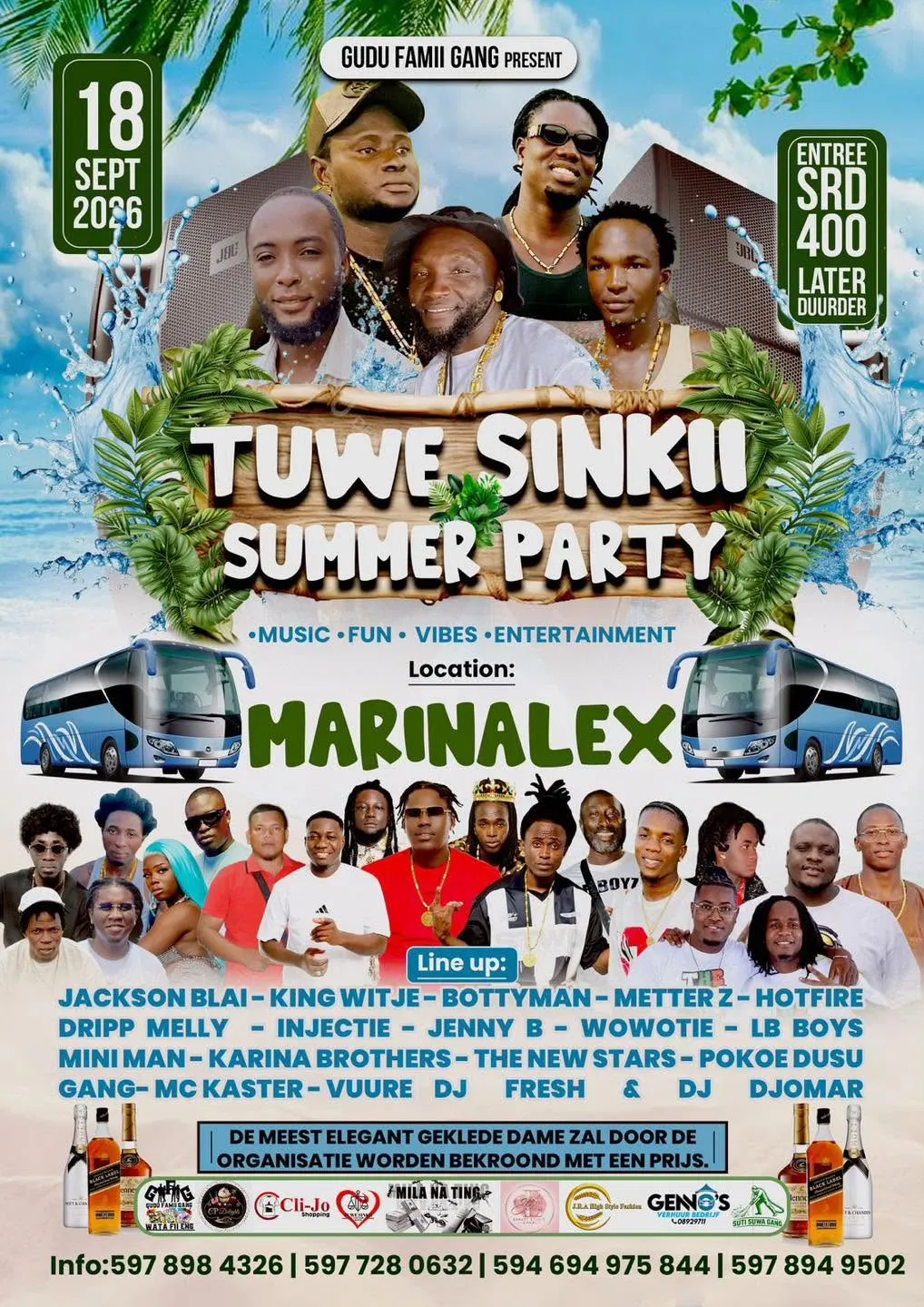 Flyer of TUWE SINKII SUMMER PARTY at MARINALEX