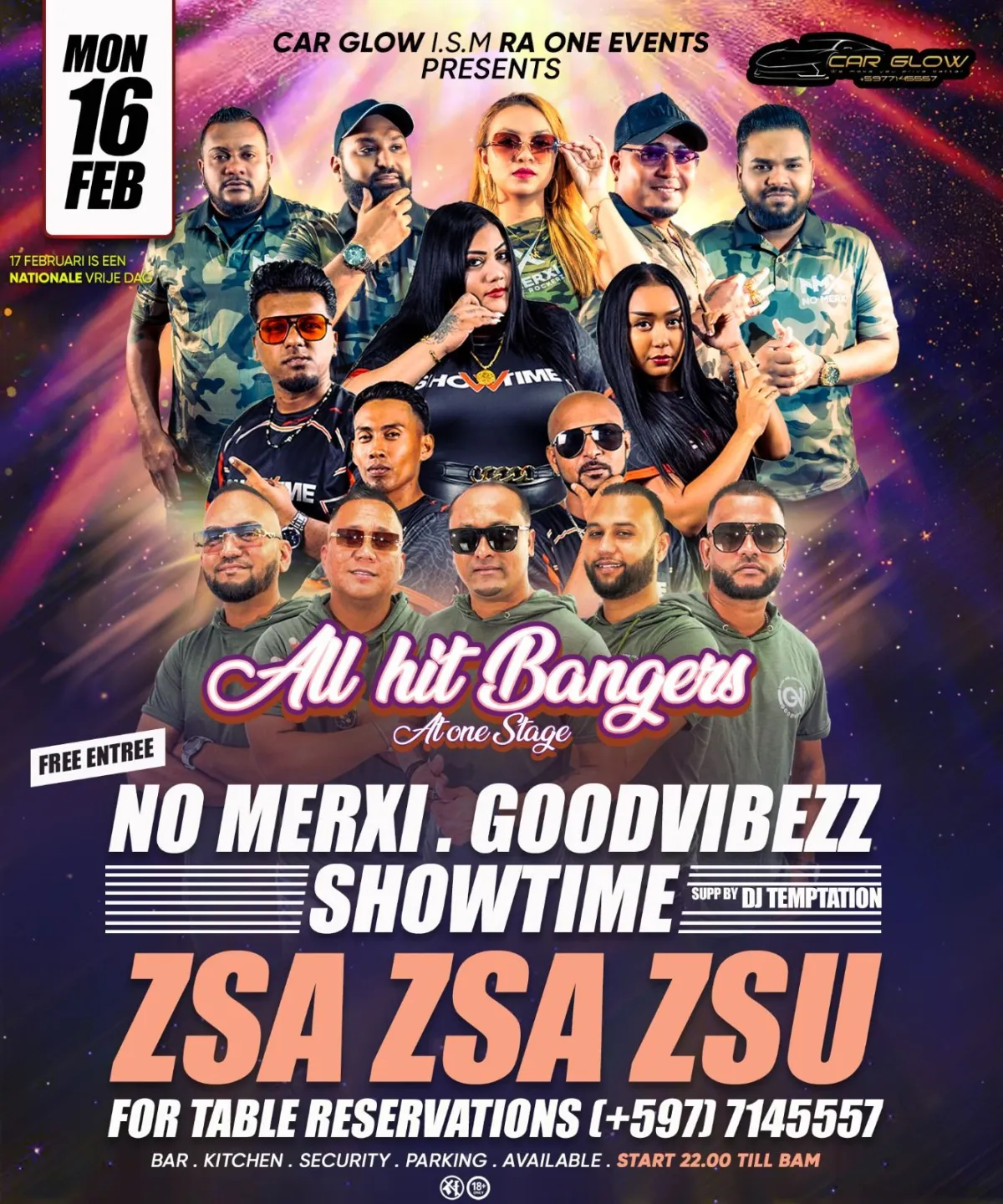 Flyer of All Hit Bangers at zsazsa party centre