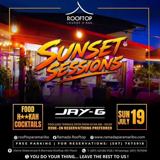 Flyer van SUNSET SESSIONS bij Ramada Rooftop