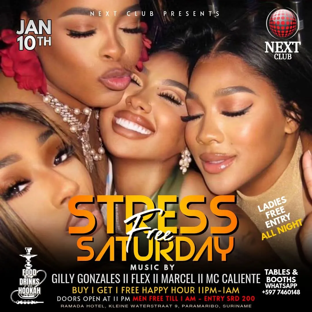 Flyer van Stress Free Saturday bij Next Club