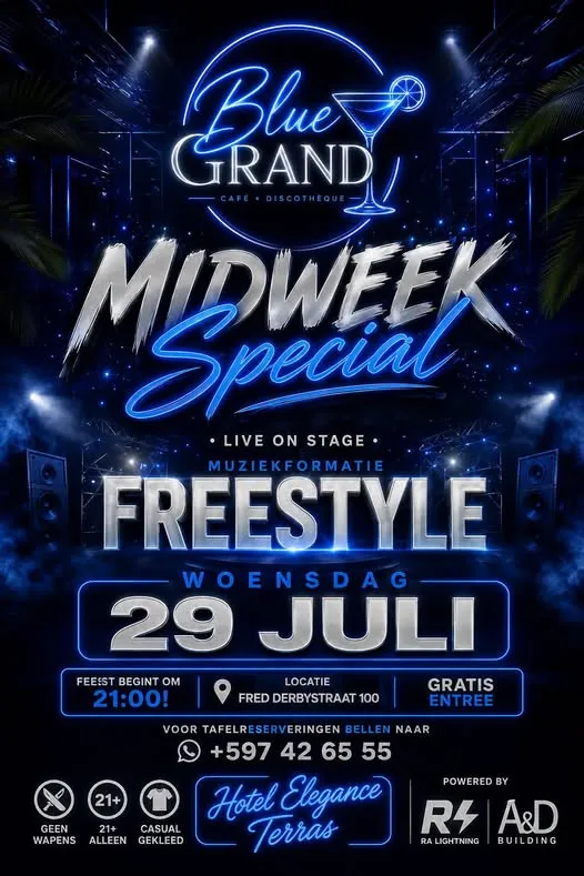 Flyer van MIDWEEK Special bij Blue Grand Café