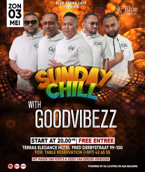 Flyer of SUNDAY CHILL at Blue Grand Café