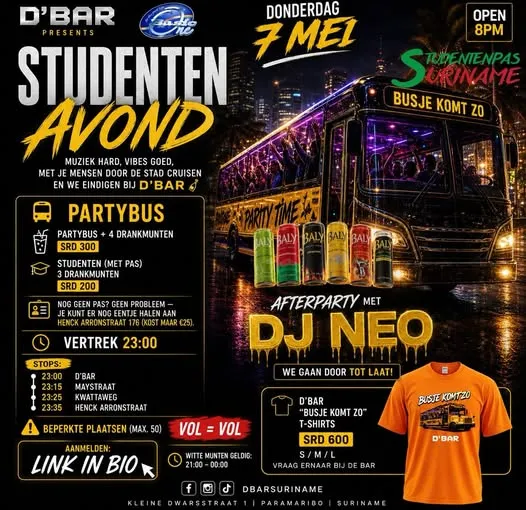 Flyer of STUDENTEN AVOND at D'Bar