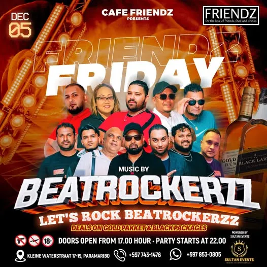 Flyer van Friendz Friday bij Cafe Friendz