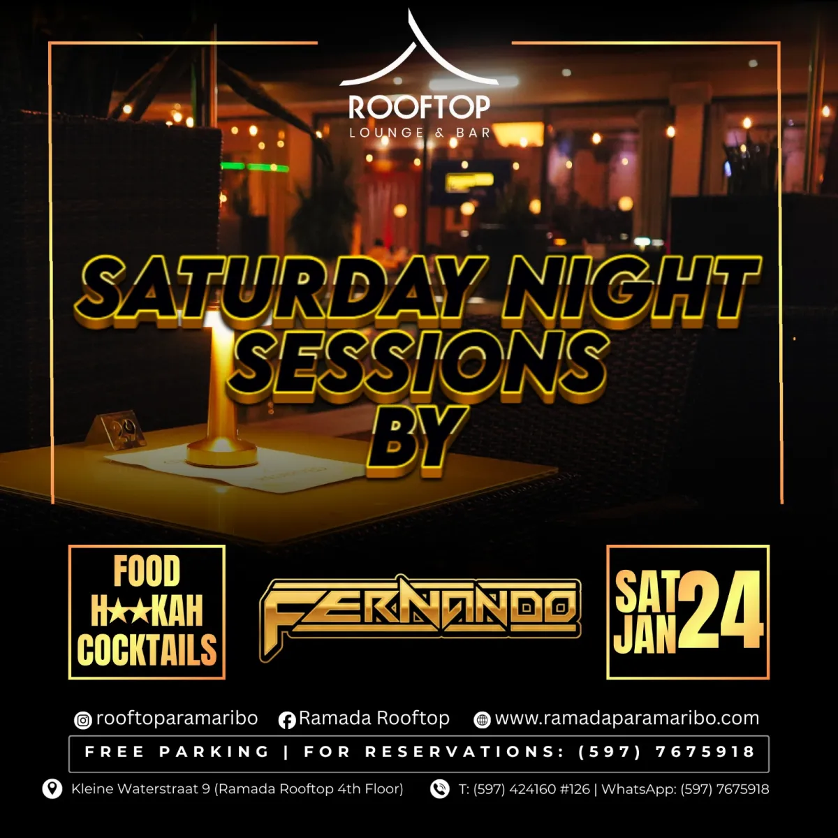 Flyer of Saturday Night Sessions at Ramada Rooftop