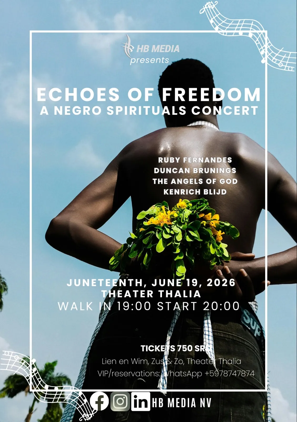 Flyer of Echoes of Freedom A Negro Spirituals Concert at Theater Thalia