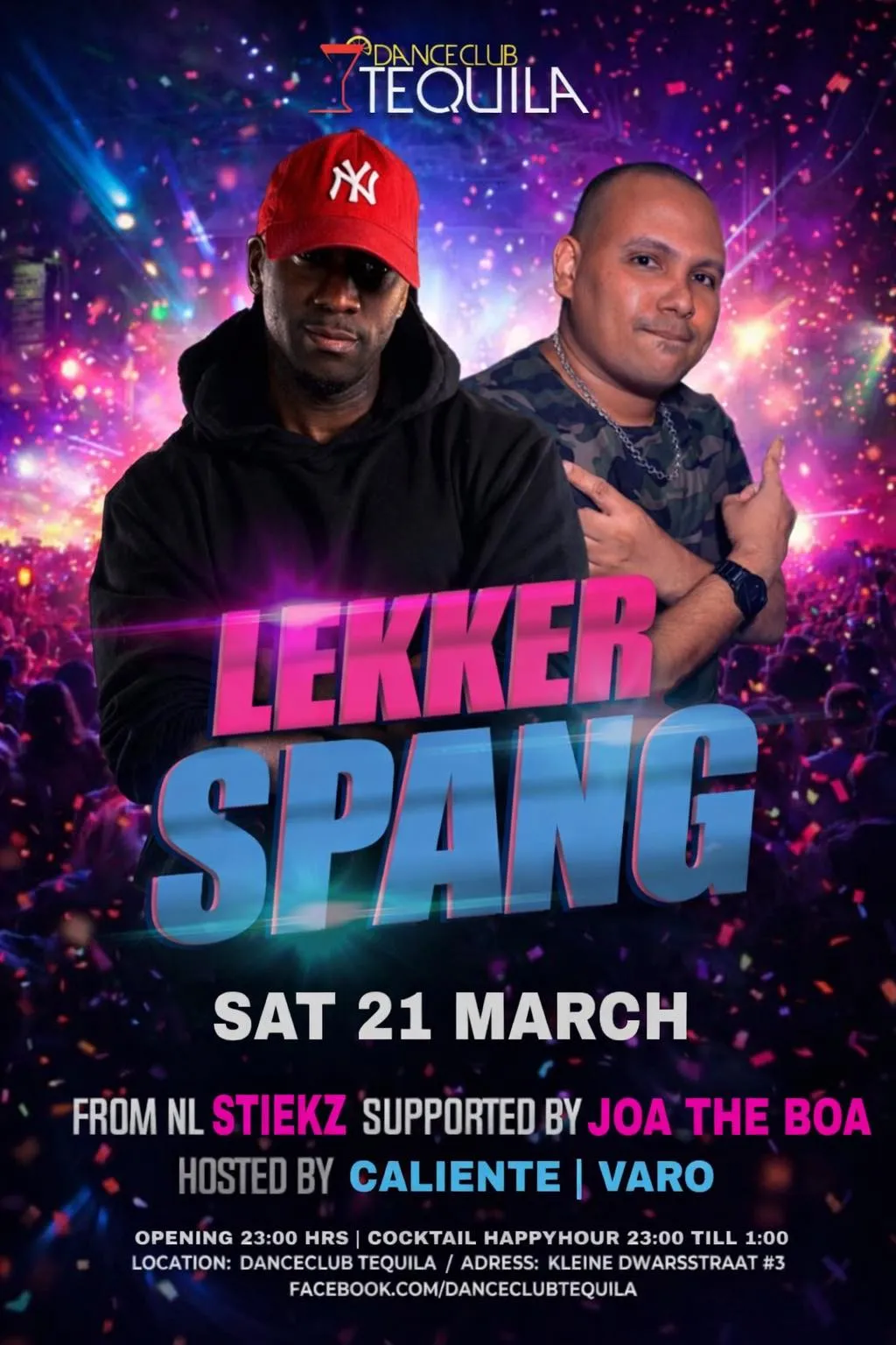 Flyer van LEKKER SPANG bij Danceclub Tequila