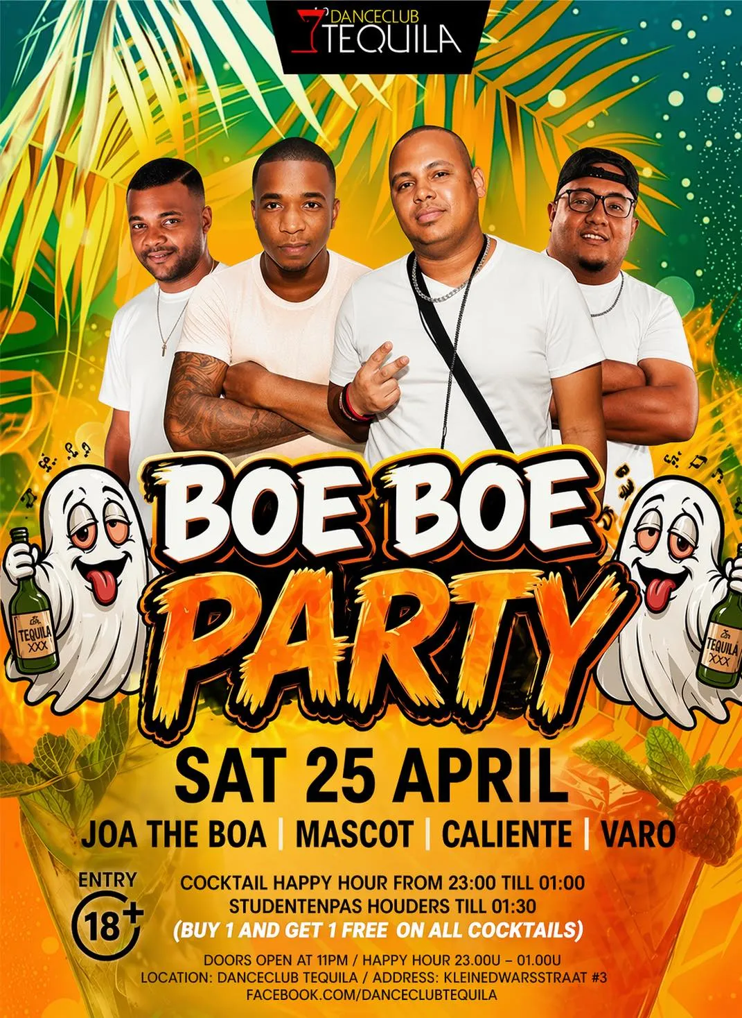 Flyer van Boe Boe Party bij Danceclub Tequila