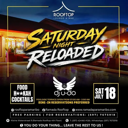 Flyer of SATURDAY NIGHT RELOADED at Ramada Rooftop