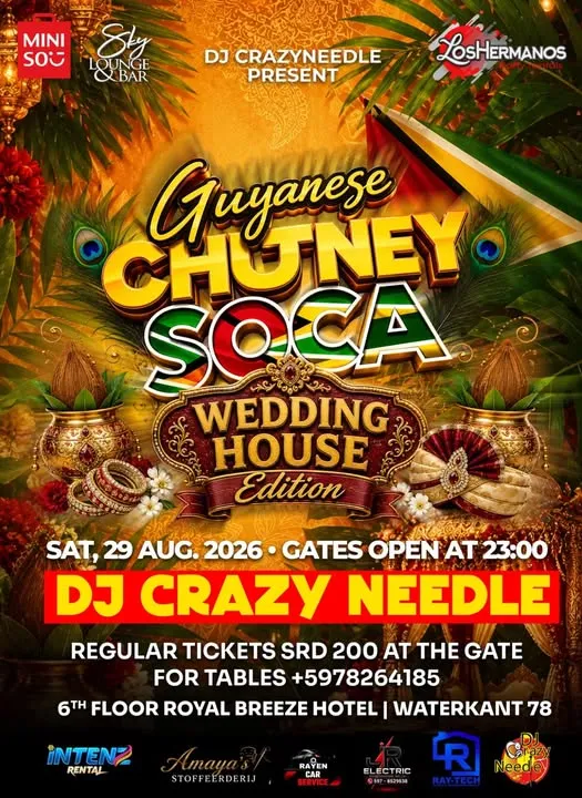 Flyer van Guyanese Chutney Soca Wedding House Edition bij Sky Lounge & Bar