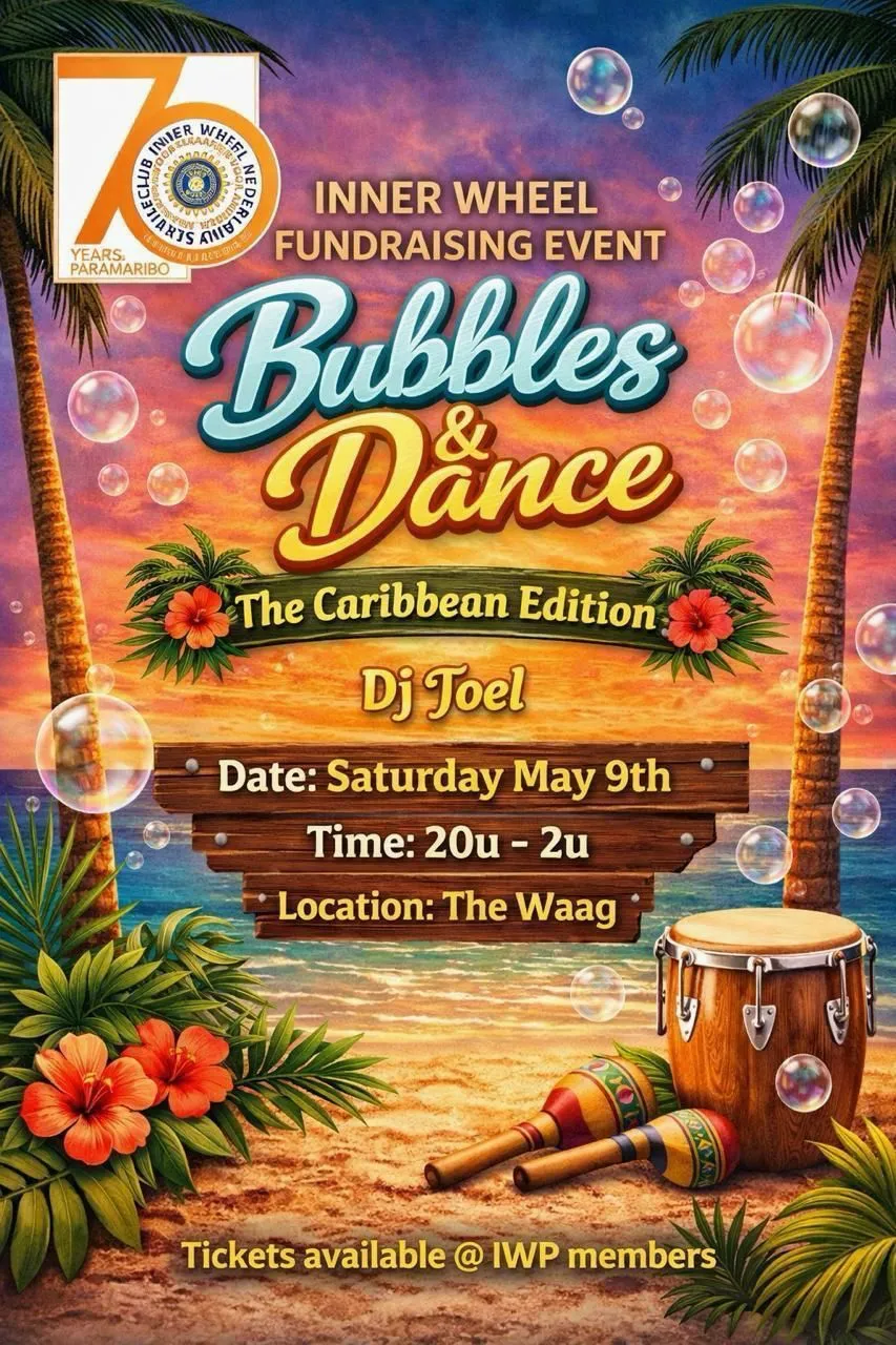 Flyer van Bubbles & Dance bij Roline's de Waag