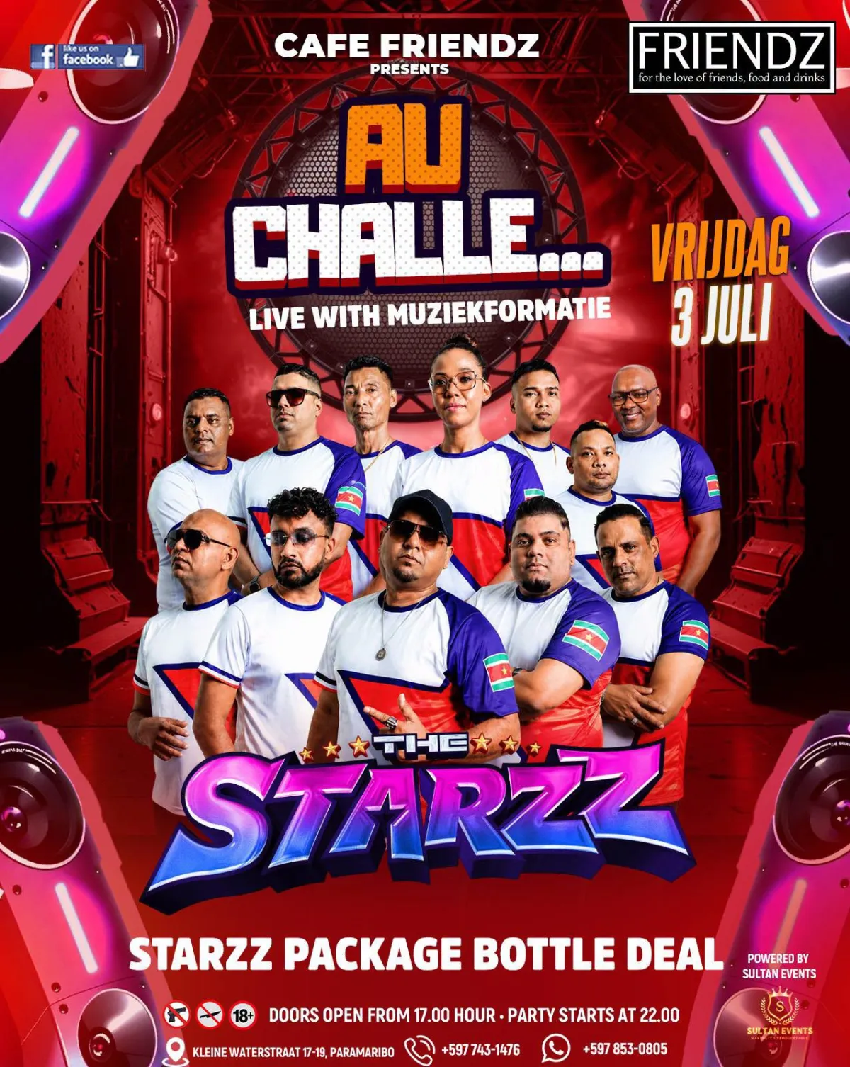 Flyer van AU CHALLE... bij Cafe Friendz