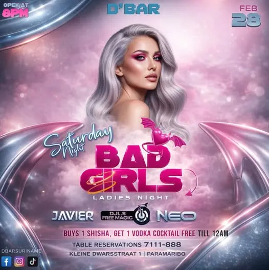 Flyer of BAD GIRLS LADIES NIGHT at D'Bar