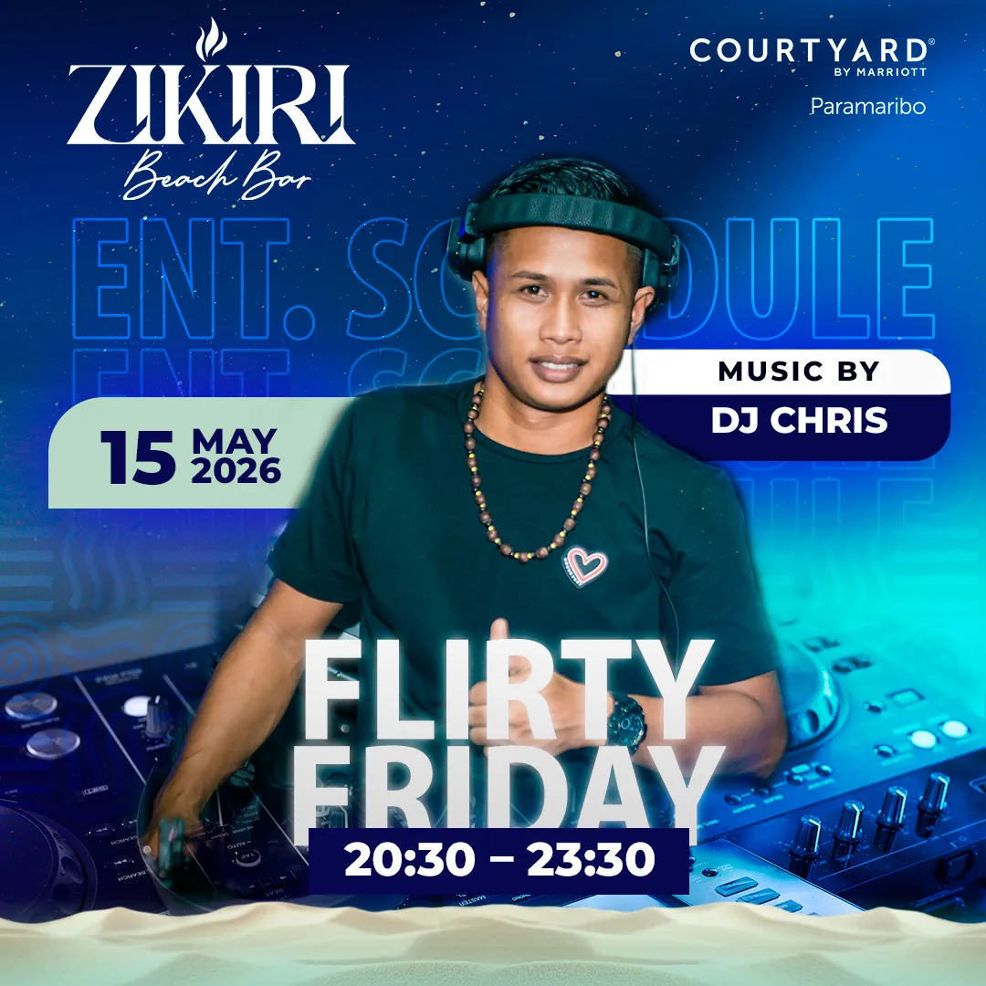 Flyer van FLIRTY FRIDAY bij Zikiri Beach Bar