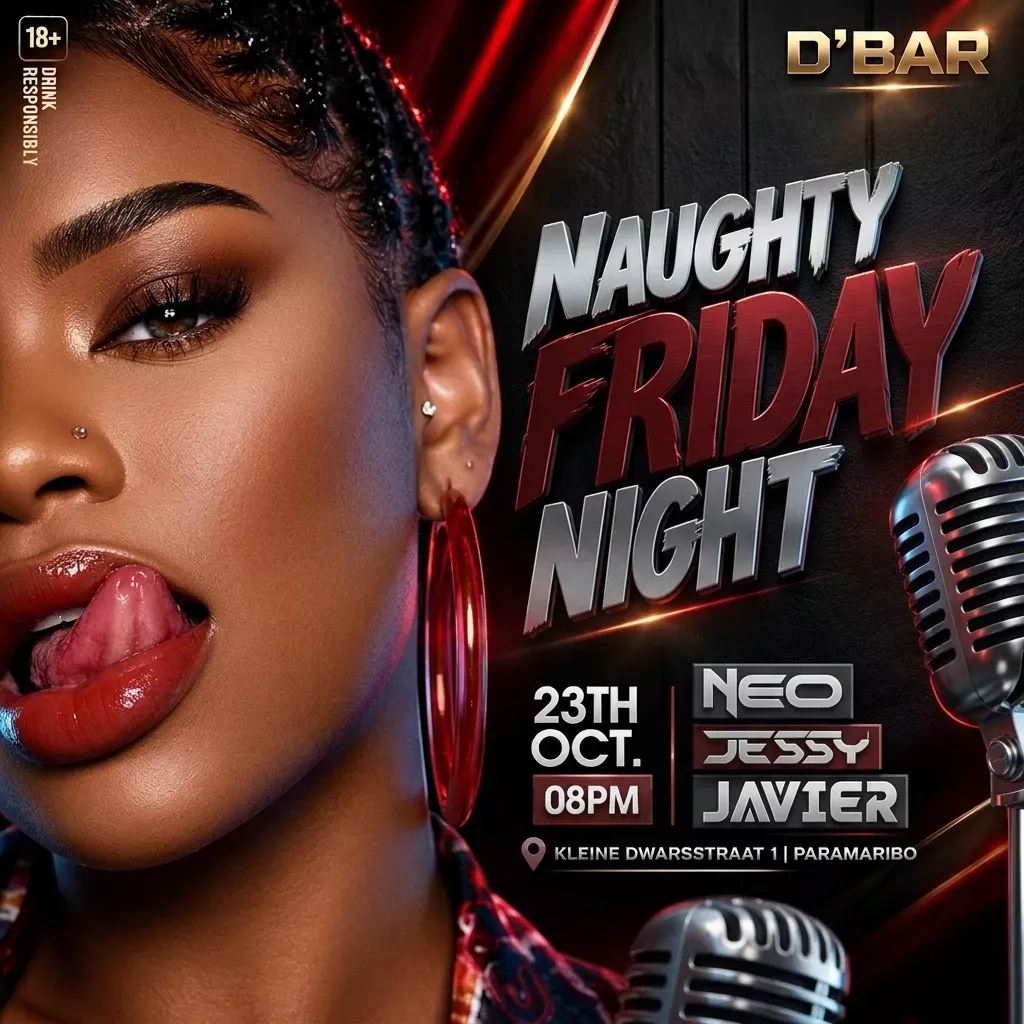Flyer van NAUGHTY FRIDAY NIGHT bij D'Bar
