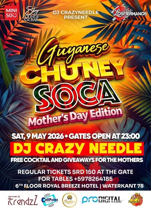 Flyer van Guyanese Chutney Soca - Mother's Day Edition bij Sky Lounge & Bar