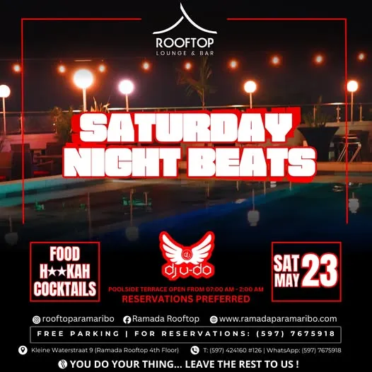 Flyer of SATURDAY NIGHT BEATS at Ramada Rooftop