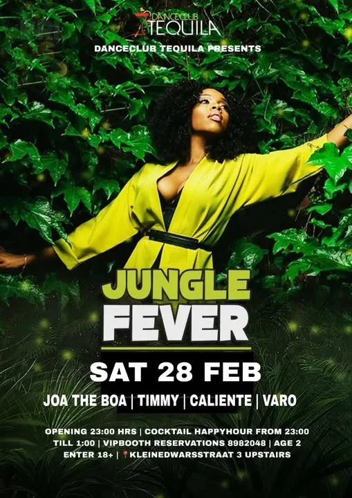 Flyer van Jungle Fever bij Danceclub Tequila