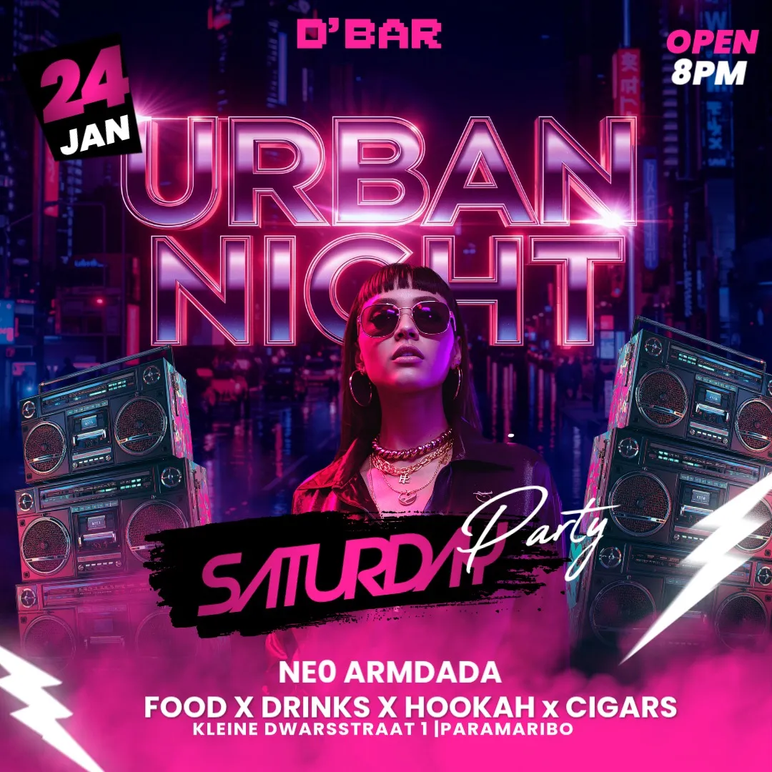 Flyer van Urban Night bij D'Bar