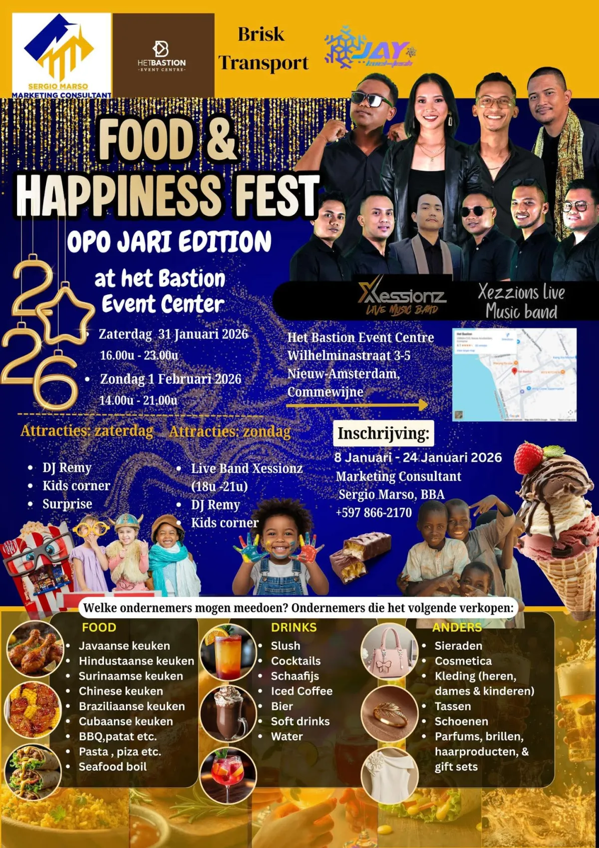 Flyer van Food & Happiness Fest: Opo Jari Edition bij Het Bastion Event Centre