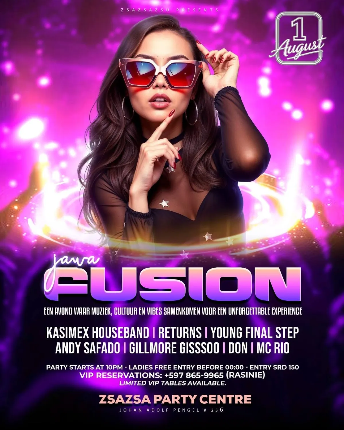 Flyer of Jawa Fusion at zsazsa party centre