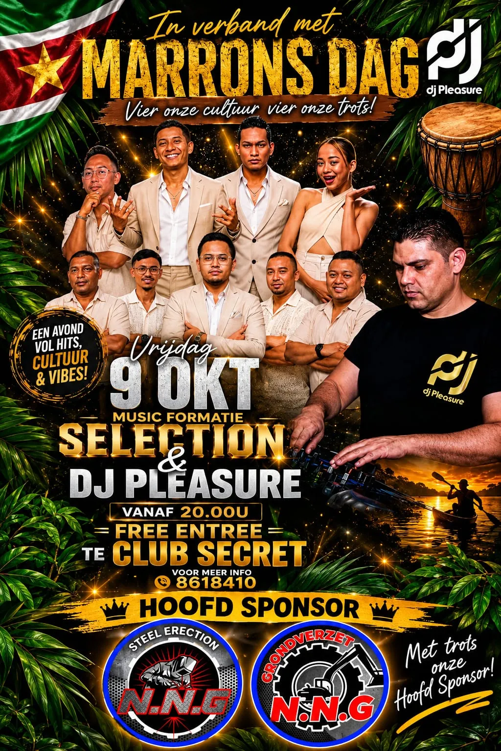 Flyer van Marrons Dag bij Club Secret