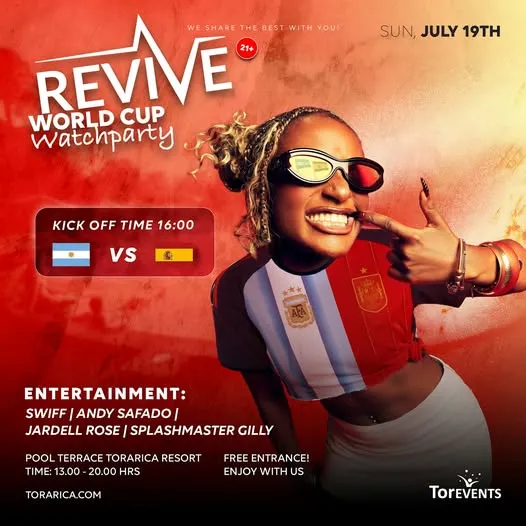 Flyer of REVIVE WORLD CUP Watchparty at Torarica