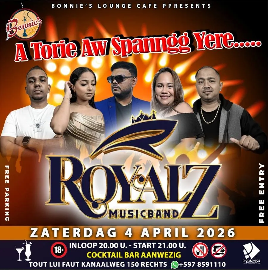 Flyer van A Torie Aw Spanngg Yere..... bij Bonnie's Lounge Cafe