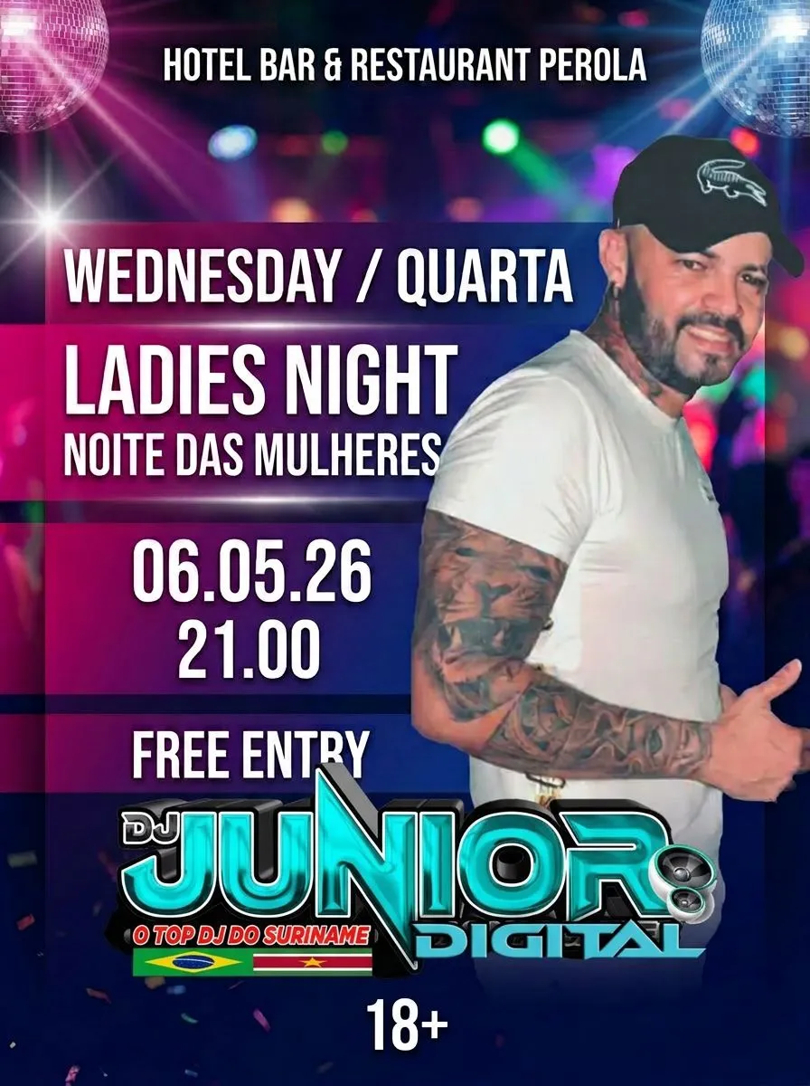 Flyer van Ladies Night bij Hotel Bar Restaurant Perola